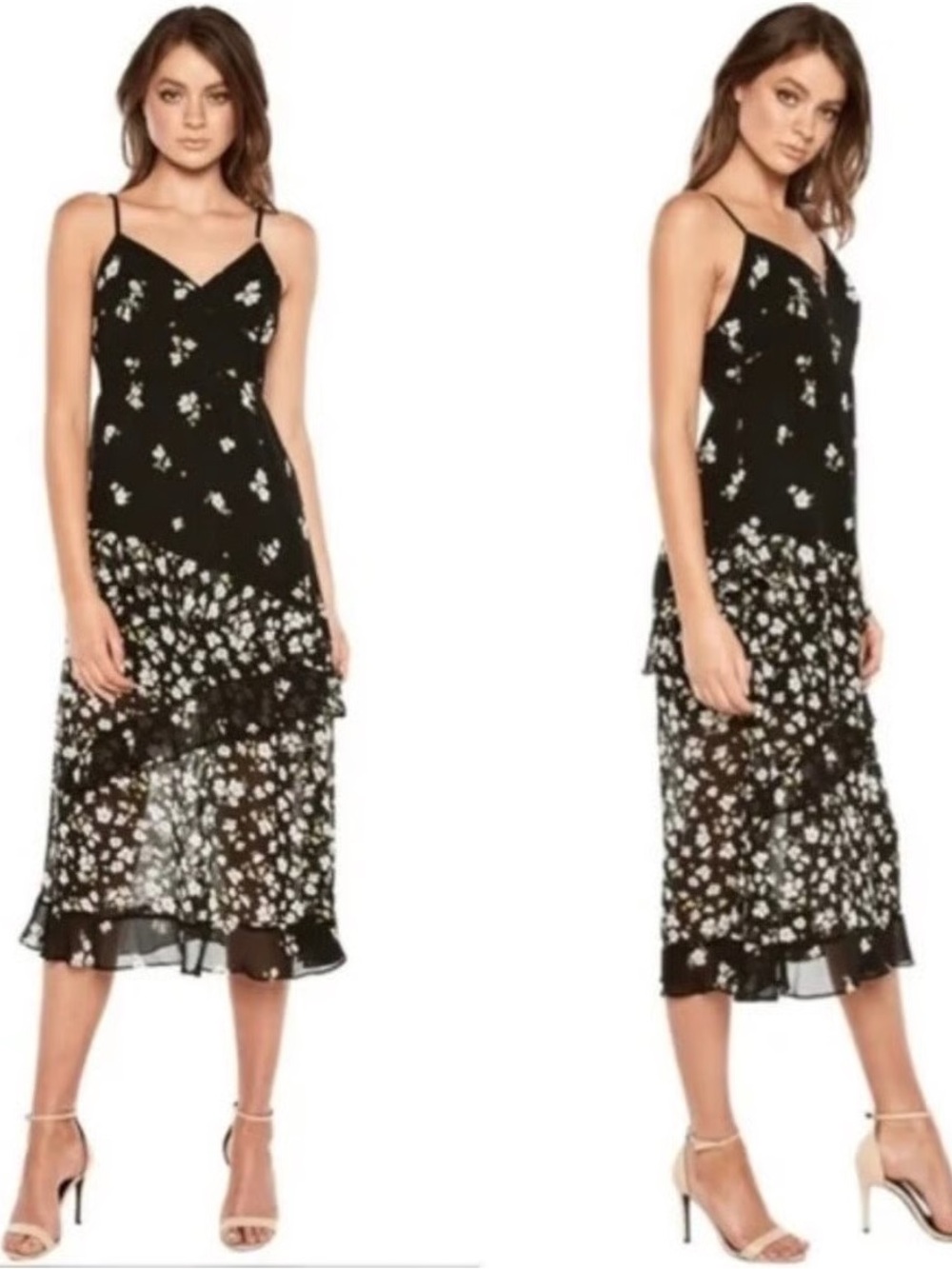 BARDOT Floral Slip Midi Dress